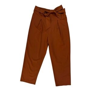 Shein High Waisted Tapered Trousers L Burnt Orange Dark Academia Earthy Chic